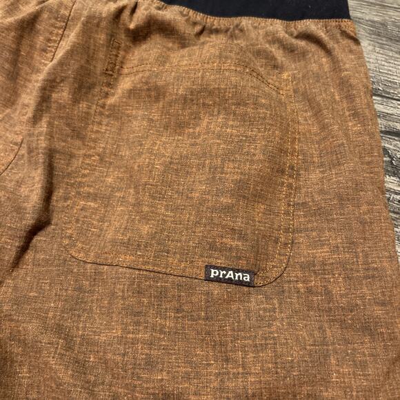 PrAna mens Large Hemp Vaha Yoga Climb Brown Straight Wide Leg Pants pull on - Picture 6 of 6